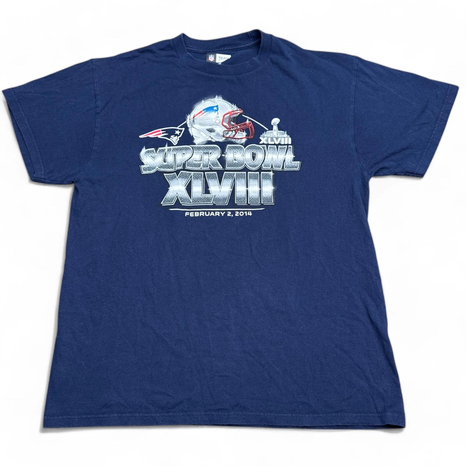 NFL Team Apparel New England Patriots Tee Shirt Mens Size Large Super Bowl S