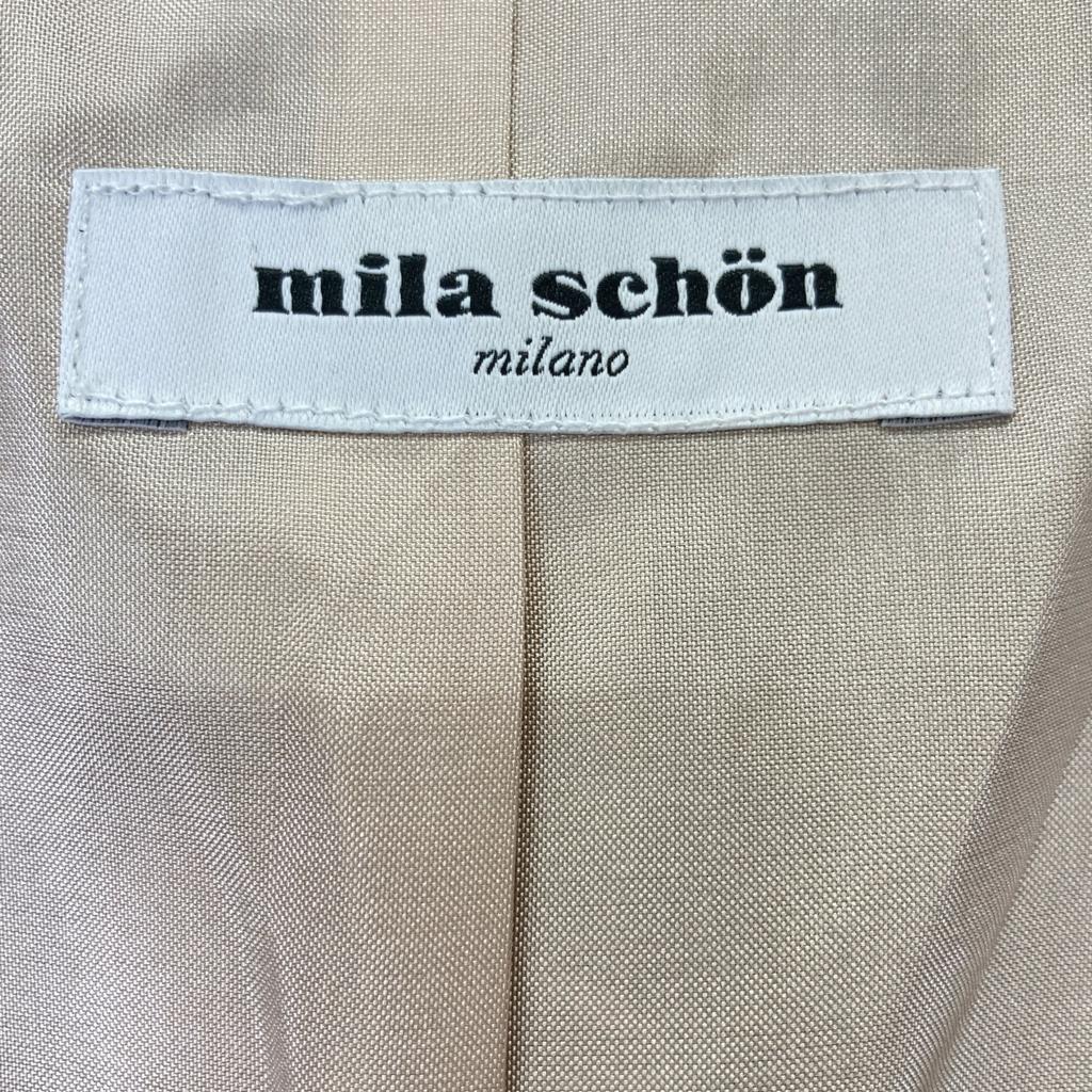 Mila Schoen 500-31103 Beige Silky Double Cross Bonding Coat coat 42 beigeUsed
