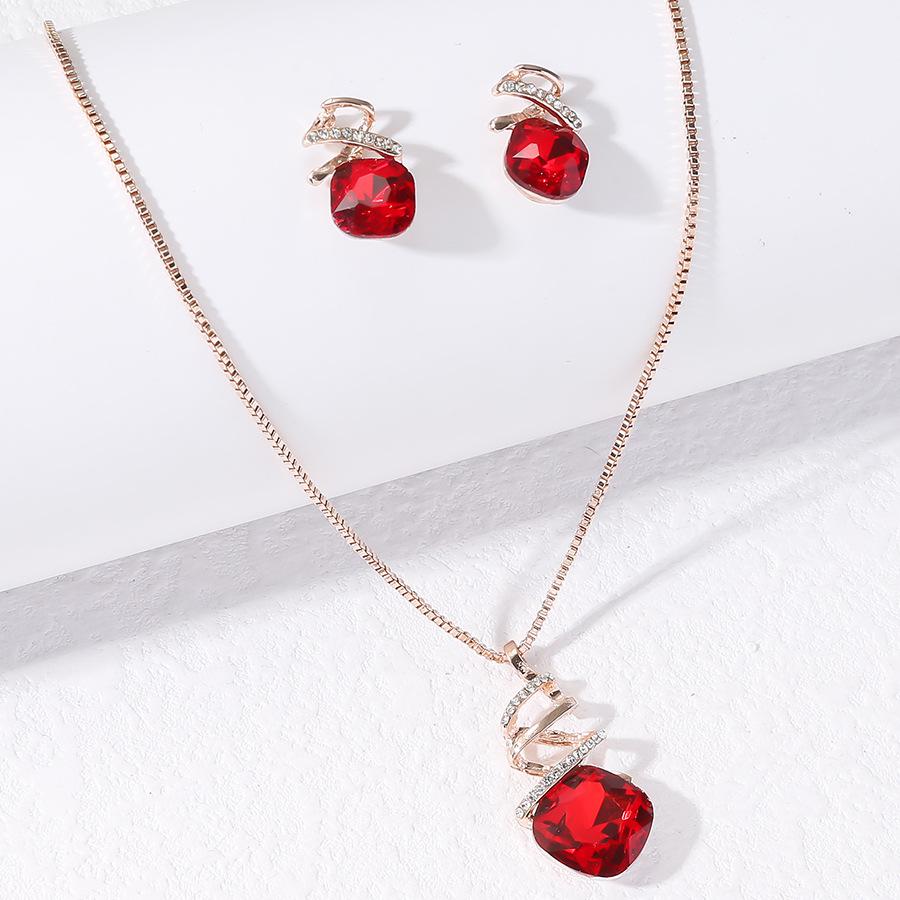 Set di Gioielli da Sposa Europei e Americani: Collana e Orecchini a Spirale con Diamanti Vuoti
