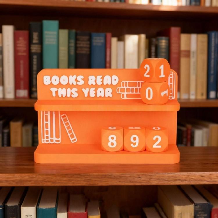 Books Read This Year Counter Ornament Book Read Trackers Signs Wooden Bookshelf Decors Book Lover Gift for Women Men
