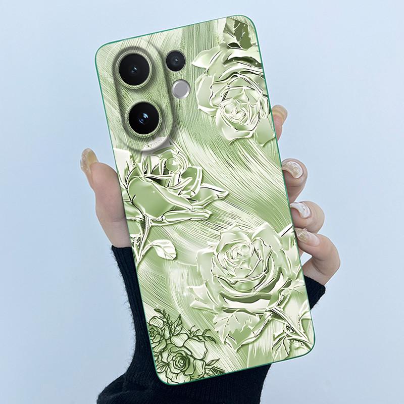 For Vivo V60 Phone Case V2511 Cover Fashion Simplicity Flowers Soft Liquid Silicone Shell For Vivo V 60 VivoV60 5G 2025 Fundas