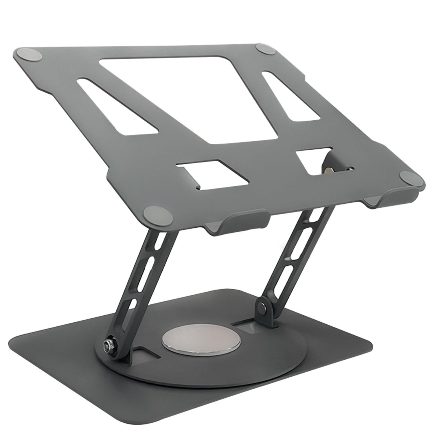 

Socpuro Laptop Rotating Tablet Fits Inch Steel Adjustable Height and Perfect for PC Lecture and Improves Prevents Compatible with Macbook and Gray