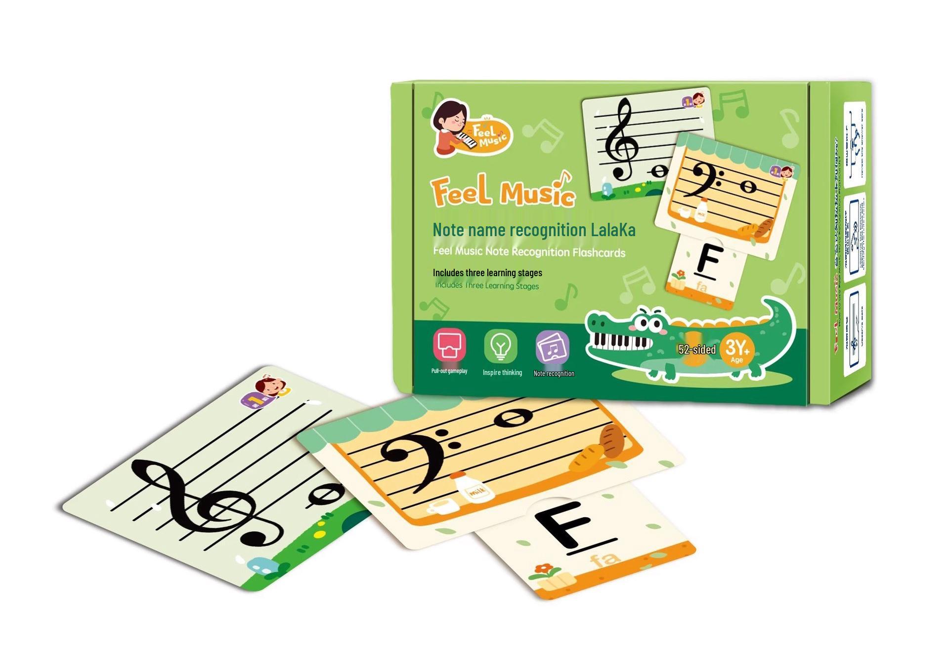 Feel Music Sight-Reading Piano Staff Teaching Aids: Note Cards for Self-Study in Music Theory & Rhythm