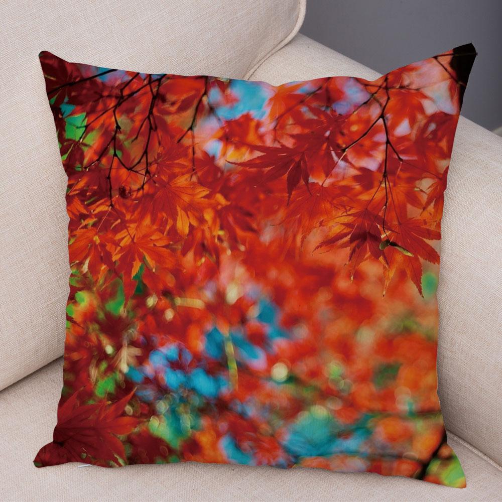Floral Beige Letter Print Pillowcase Sofa Home Decor Floral Cushion Cover Pillowcase