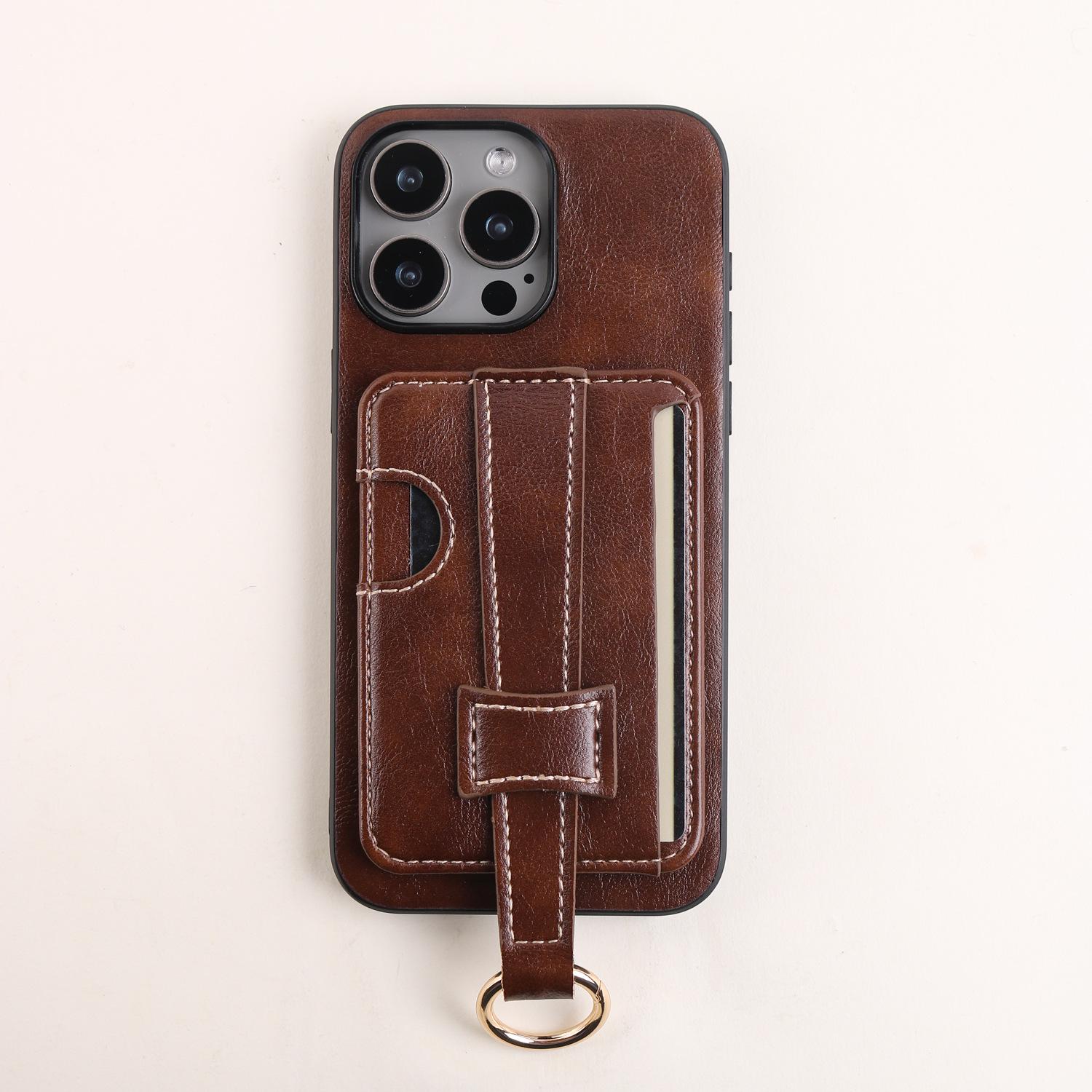 

iPhone 17 Pro Case with Lanyard, Card Holder, and Wallet—Fits Apple 16 Pro Max, 12 and 14 Models 14 Pro темно-коричневого