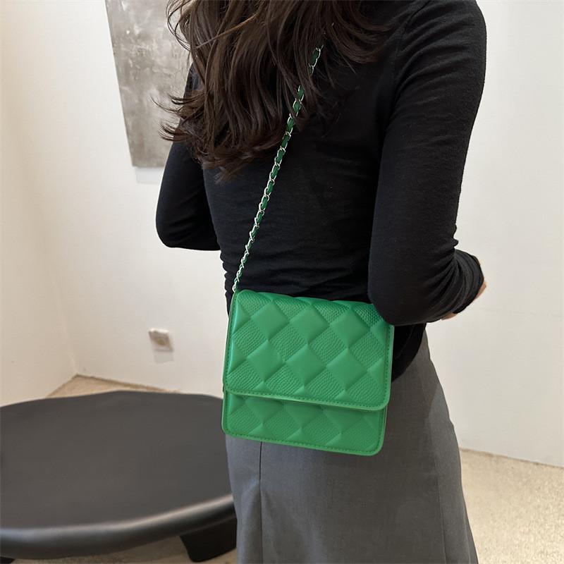 Fashionable Casual Small Square Shoulder Bag For Women In Black White Green Orange