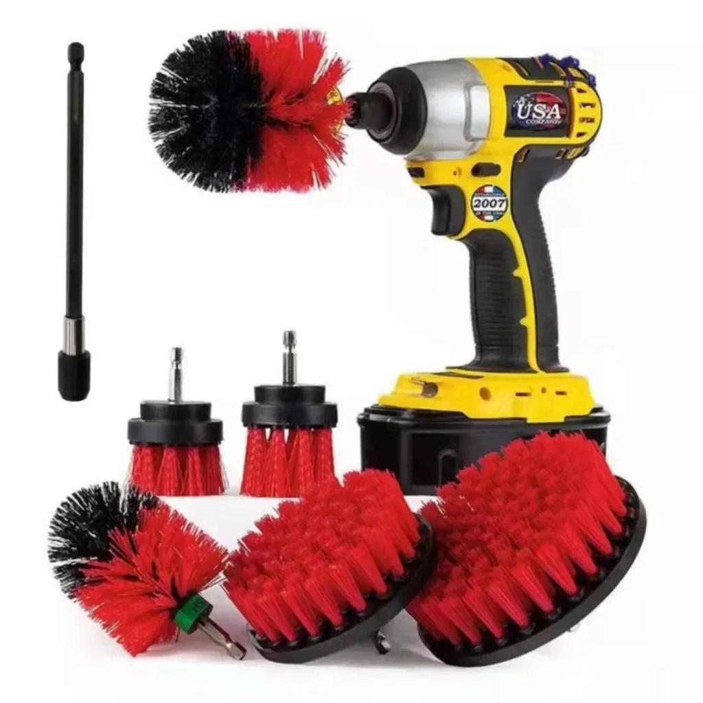 8Pcs Electric Drillbrush Scrub Pads Grout Power Drills Scrubber Cleaning Brush Tub Cleaner for Kitchen Home Toilet Tools Kit