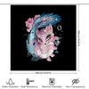 Cute Anime Cat Shower Curtain Japanese Kawaii Pastel Room Decor Bathroom Set Waterproof Home Decoration Anime Lover Gift