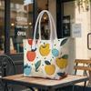 Colorful Fruit Pattern Tote Bag Large Capacity Fashion Casual Daily Carry All Shoulder Bag for Women Shopping Work Travel