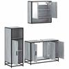 3 Piece Bathroom Furniture Set Grey Sonoma Particleboard
