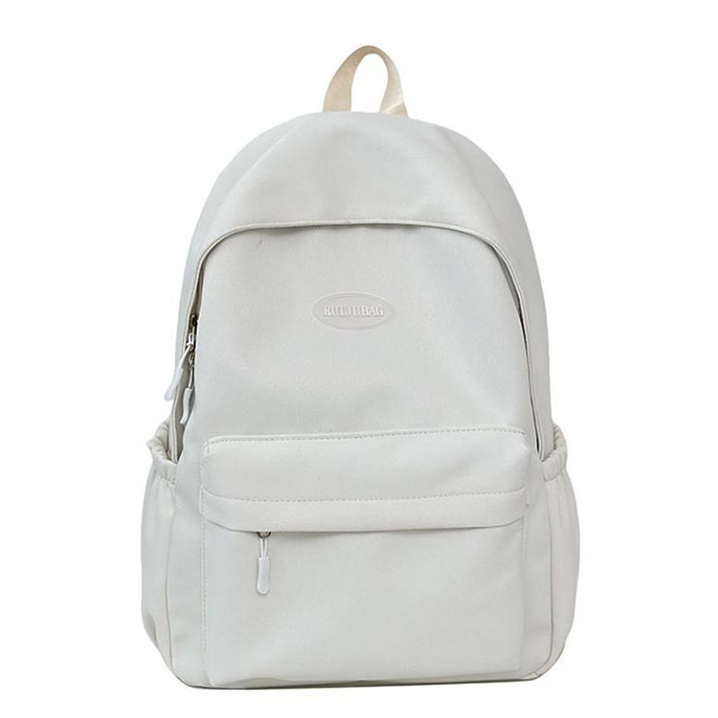 Solid Color Backpack For Women Simple And Versatile Ins Schoolbag Korean Style Fresh College Student Casual Backpack