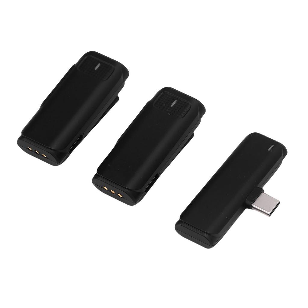 Wireless Lapel Microphone Noise Cancelling Windproof 2.4GHz Lapel Mic for Video Recording Live Strea
