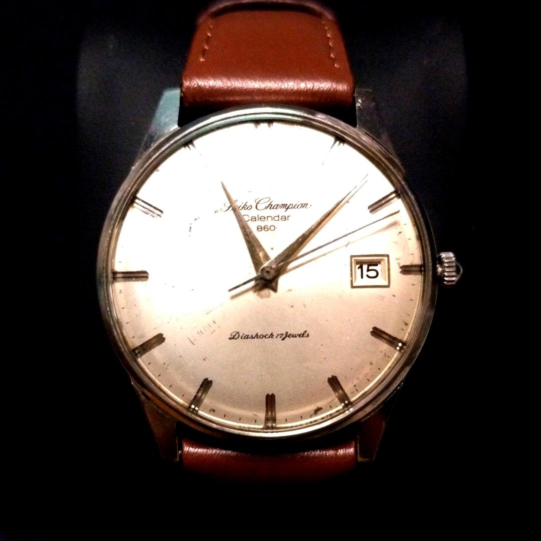 Used Seiko Champion Calendar 860 Used working item SEIKO Champion Calendar 860 17 stone manual winding men s watch Vintage Used working item