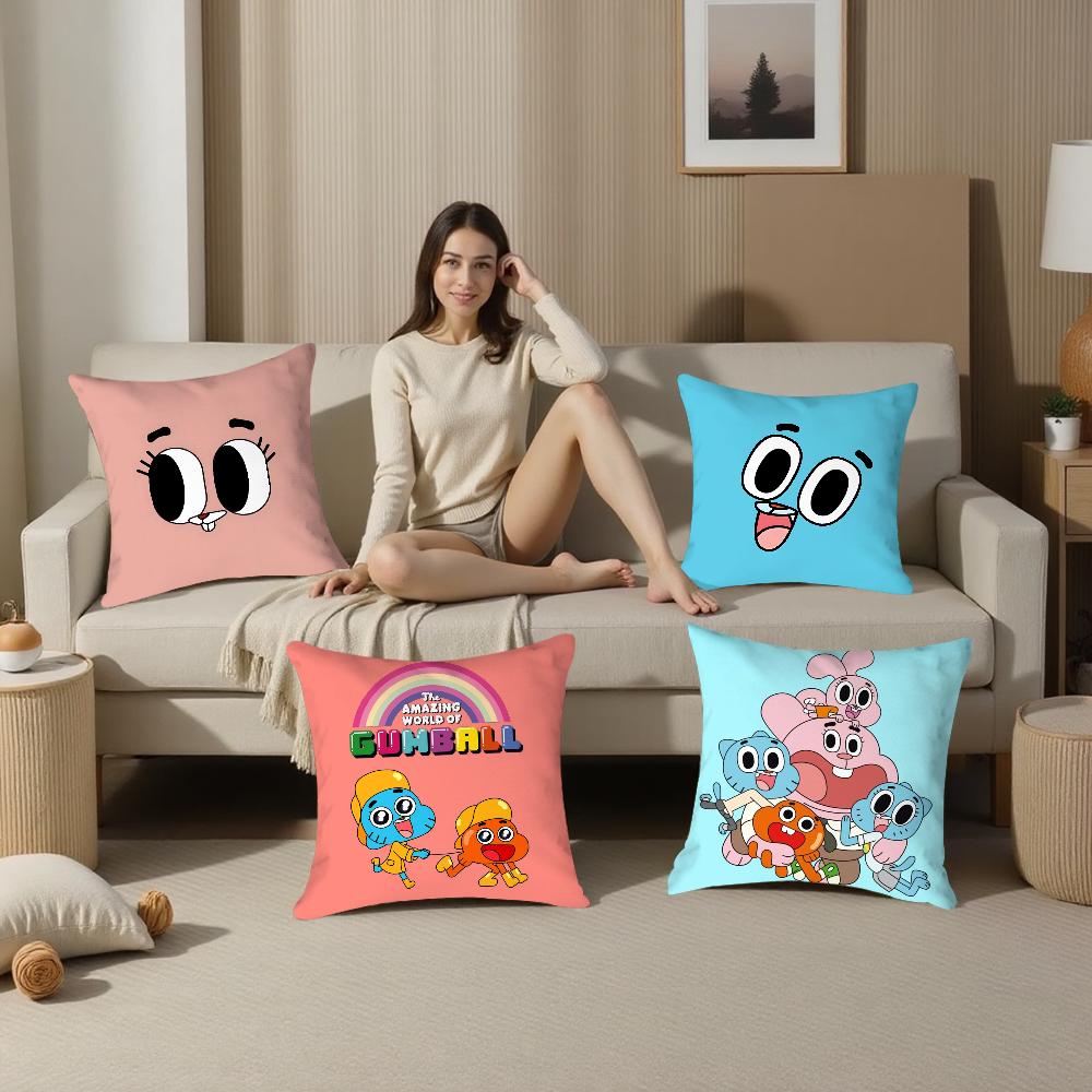 A-Amazing World Gumball Pillow Case Plush Fabric Soft Double Sided Print Sofa Cushion Cover Throw Pillow Covers