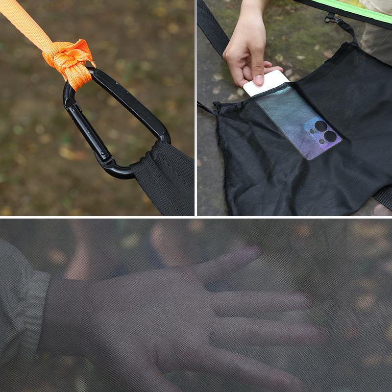 Cross-Border Triangle Air Hammock: Black Breathable Elastic Mesh for Outdoor Camping