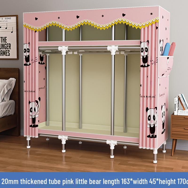 Thickened Steel Pipe Fabric Wardrobe for Dorm or Bedroom Storage