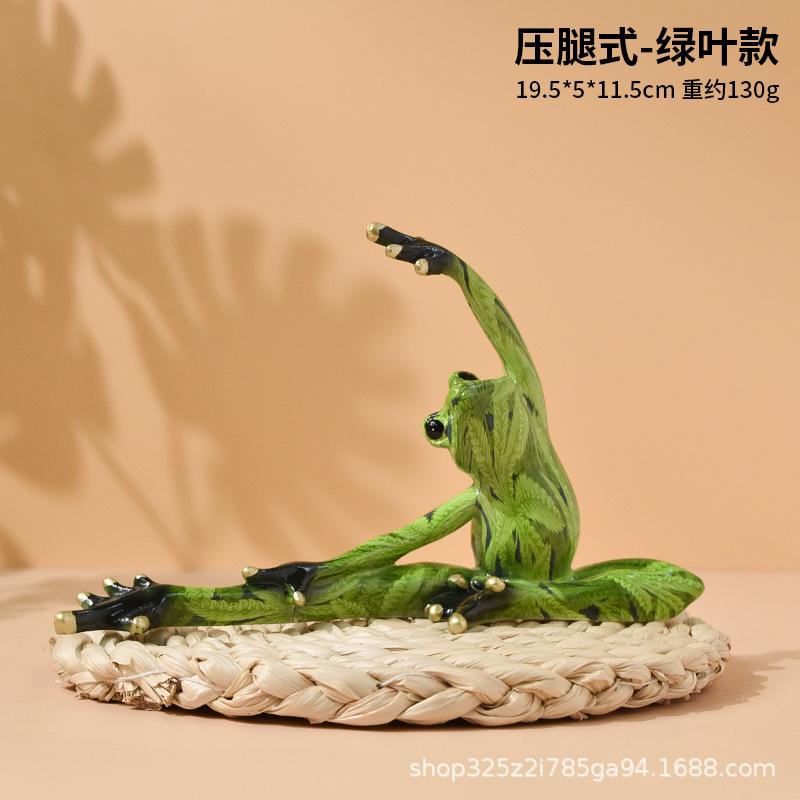 Nordic Yoga Frog Pastoral Animal Resin Crafts Abstract Yoga Frog Sculpture Cartoon Animal Living Room Ornaments Home Decoration