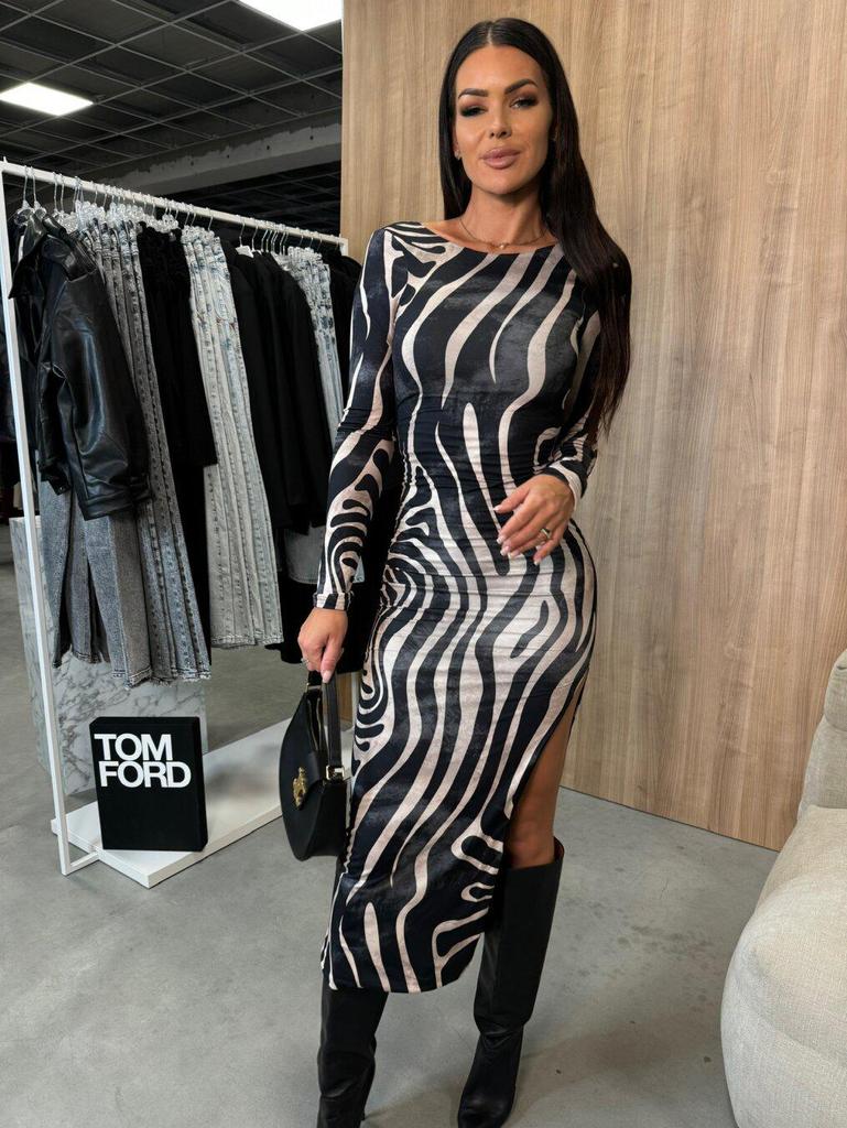 Autumn 2024 Street Style Irregular Split Dress for Women
