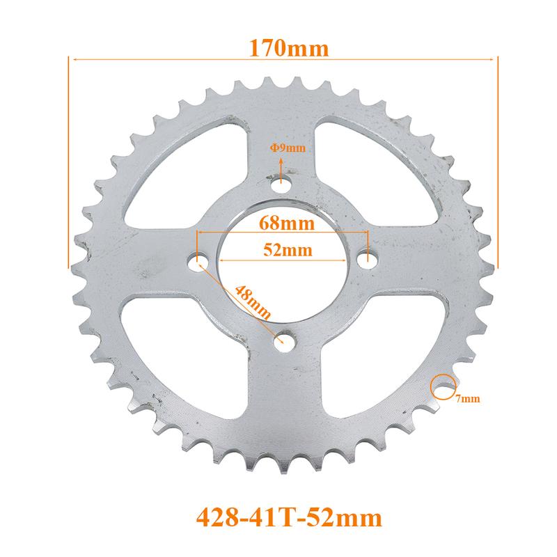 428 Chains 37T/40T/41T/43T/48T 37MM-76MM Motorcycle Chain Sprockets Rear Back Sprocket Cog For 110cc 125cc 140cc Dirt Pit Bike