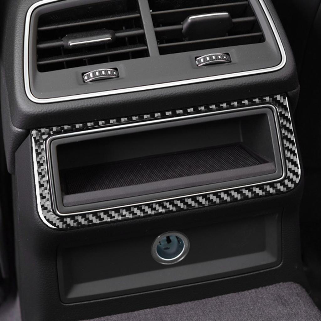 For Adui A6 A7 C8 2019-2024 Carbon Fiber Rear Air Conditioning Control Storage Frame Panel Cover Trim Car Accessories Sticker