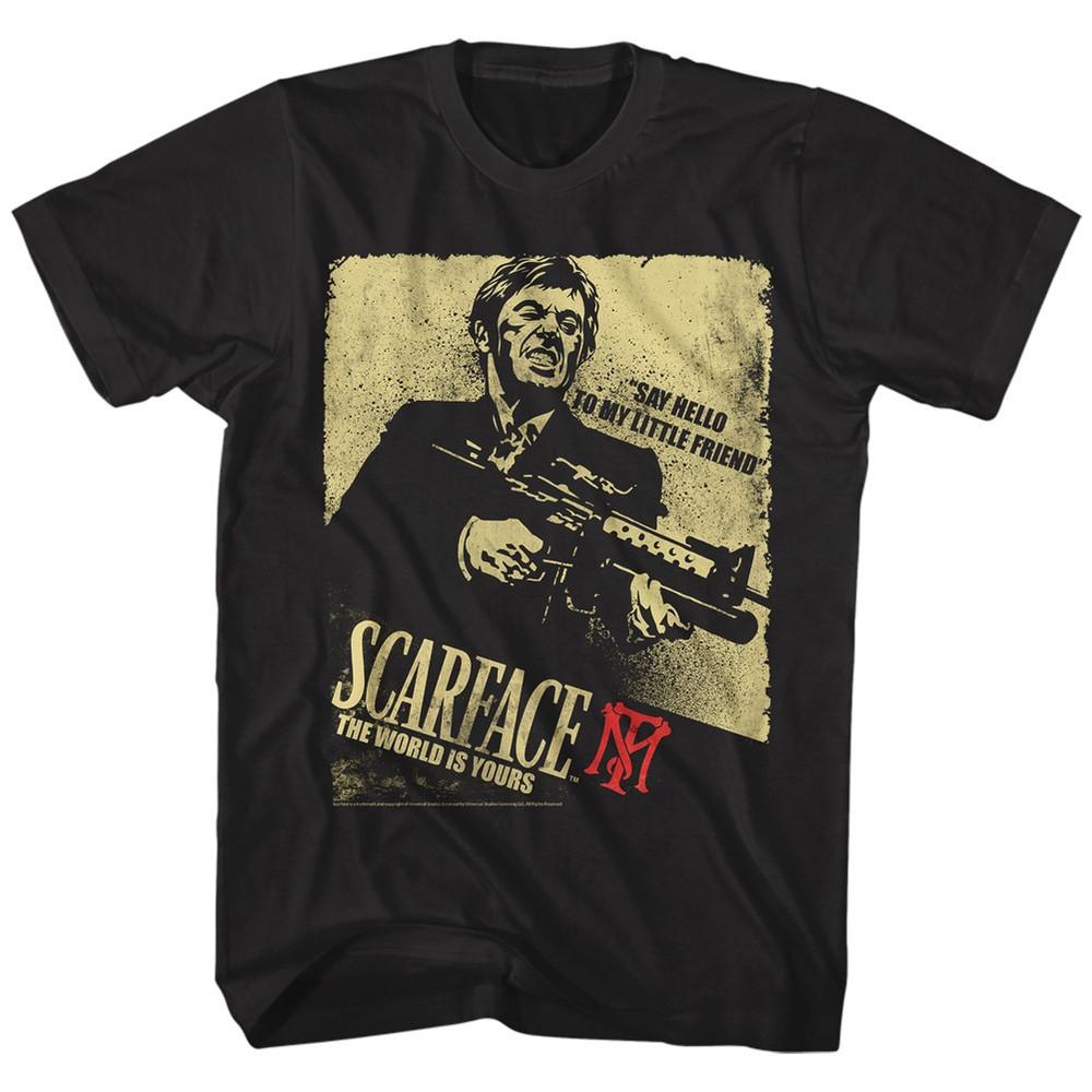 MEN039;S OFFICIAL Scarface Movie AL PACINO T-SHIRT ACTION MOB Cotton SM5XL Unisex T-Shirt S