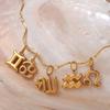 Yori 2Pcs Stainless Steel Zodiac Pendant Accessories for Women Charms Gold Color DIY Accessories Jewelry Making
