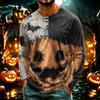 Men's Halloween Printed Neck Lightweight Long Sleeve T-Shirt for Casual Wear