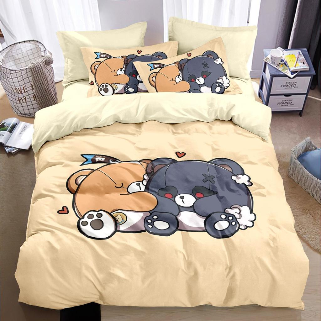 Spiel Eggy Party Bettwäsche-Set Cartoon Eggy 3D-Druck Bettbezug, Spiel-Thema Kinderzimmer Dekorations-Set