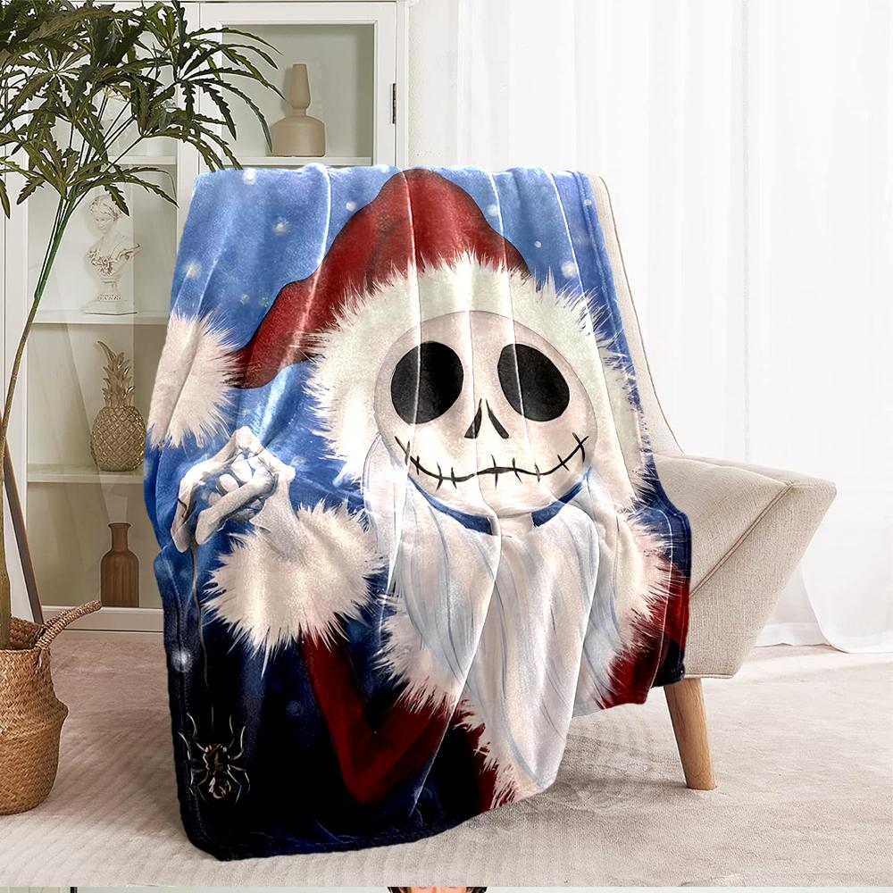 The Nightmare Before Christmas Theme Printed Blanket - Perfect for Couch, Bed, Travel & Outdoor Use | Machine Washable, Cozy & Durable.