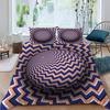 Visual Space Bedding Set Colorful Art Comforter Cover Rainbow Gradient Duvet Cover Optical Illusion Bedspread Cover Full King
