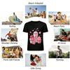 Love Heart Dessert Print Casual Top For Women Girls Pure Cotton T-shirt