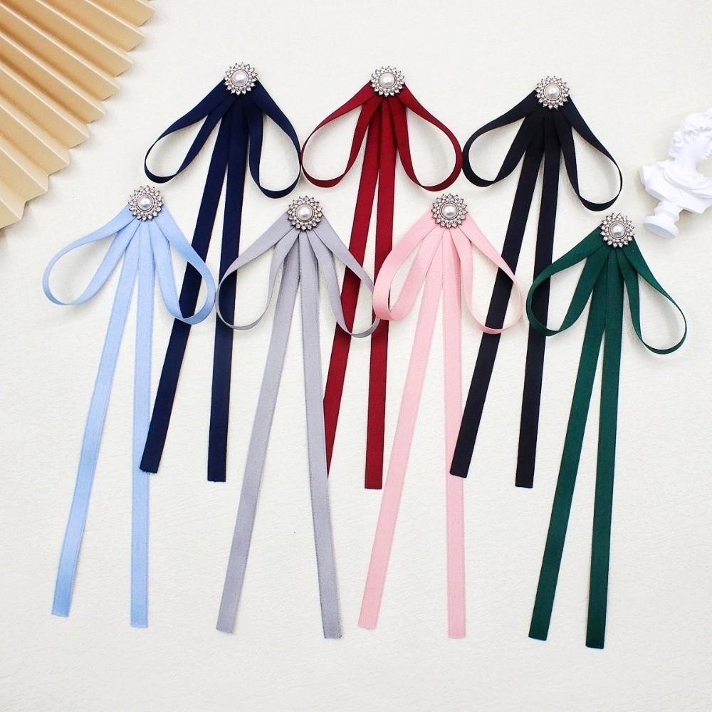 Business Ribbon Brooches Imitation Pearl Cravat Elegant JK Bow Tie  Shirt Accessory