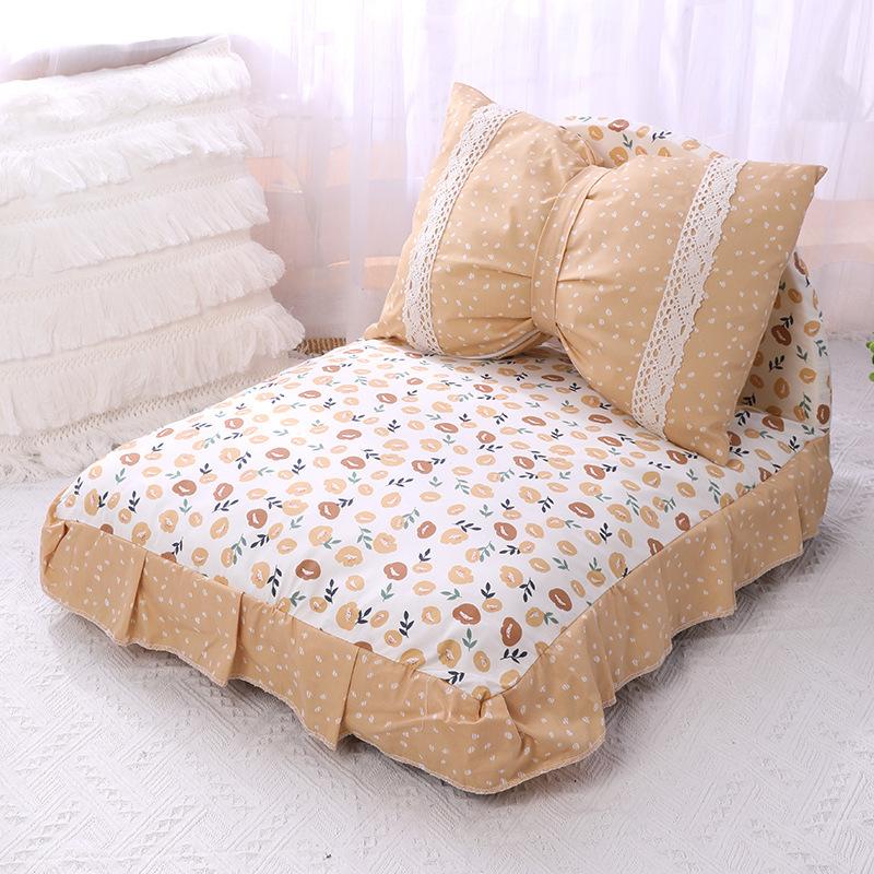 Princess Style Removable and Washable Dog Bed Pet Bed Cat Bed Dog Bed Cat Nest Dog Mat Cat Cushion and Pillow