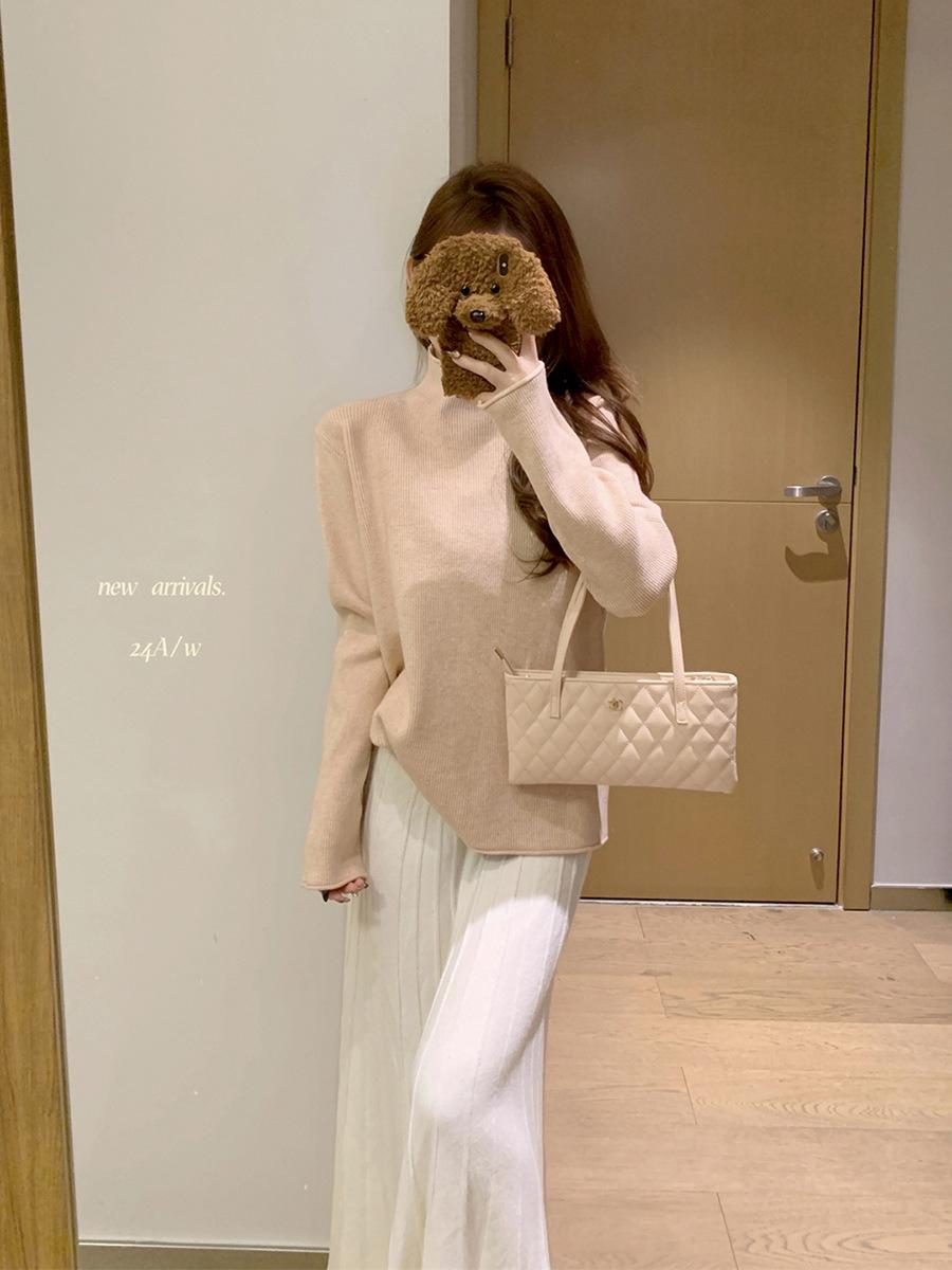 

Мягкий восковой полуводолазка повседневный универсальный Энди флисовый вязаный свитер женский осенне-зимний топ подкладка свитер с длинным рукавом L розовый