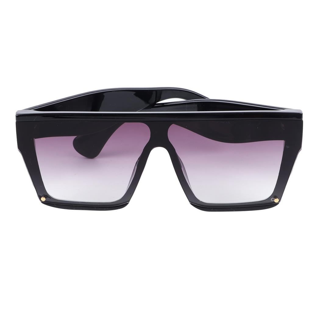 Square Oversized Sunglasses PC Black Frame Gradual Purple Gray Lens UV Protection Square Frame Sunglasses for Women