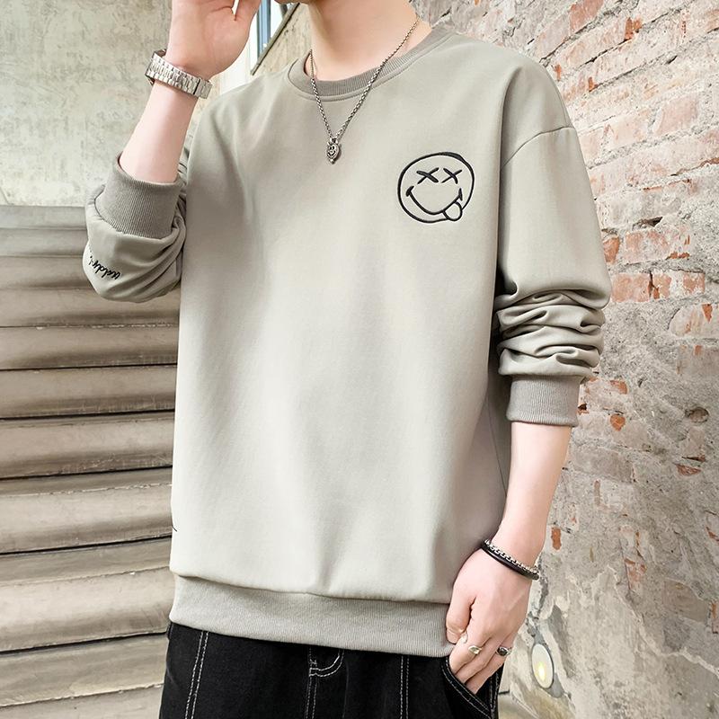 Smiley Sweater Men's Spring New Crew Neck Bottoming Shirt Youth Loose Casual Top