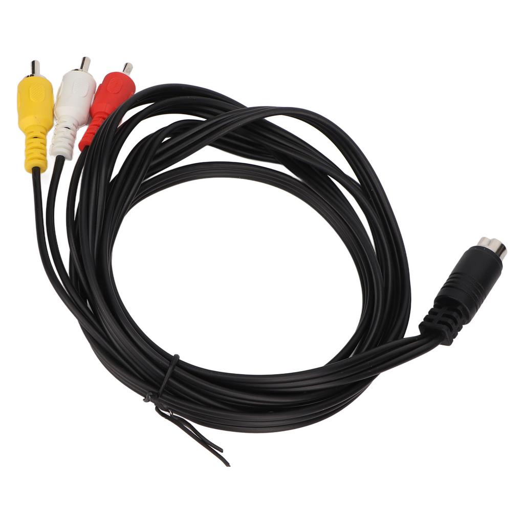 Mini DIN 10 Pin to 3 RCA Cable Male to Male Clear Signal Video Adapter Cord for TV Monitor Projector 5.9ft