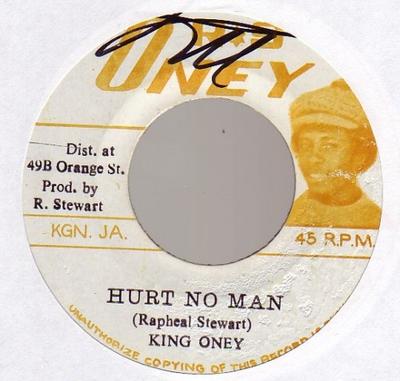 7inch Record KING ONEY  Hurt No Man NONE Ras Oney Jamaica Reggae Ska  Dub Used