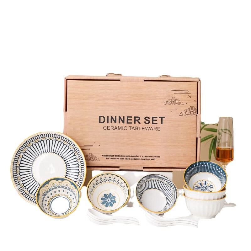 Ruhan Nordic Ceramic Bowl & Plate Gift Set