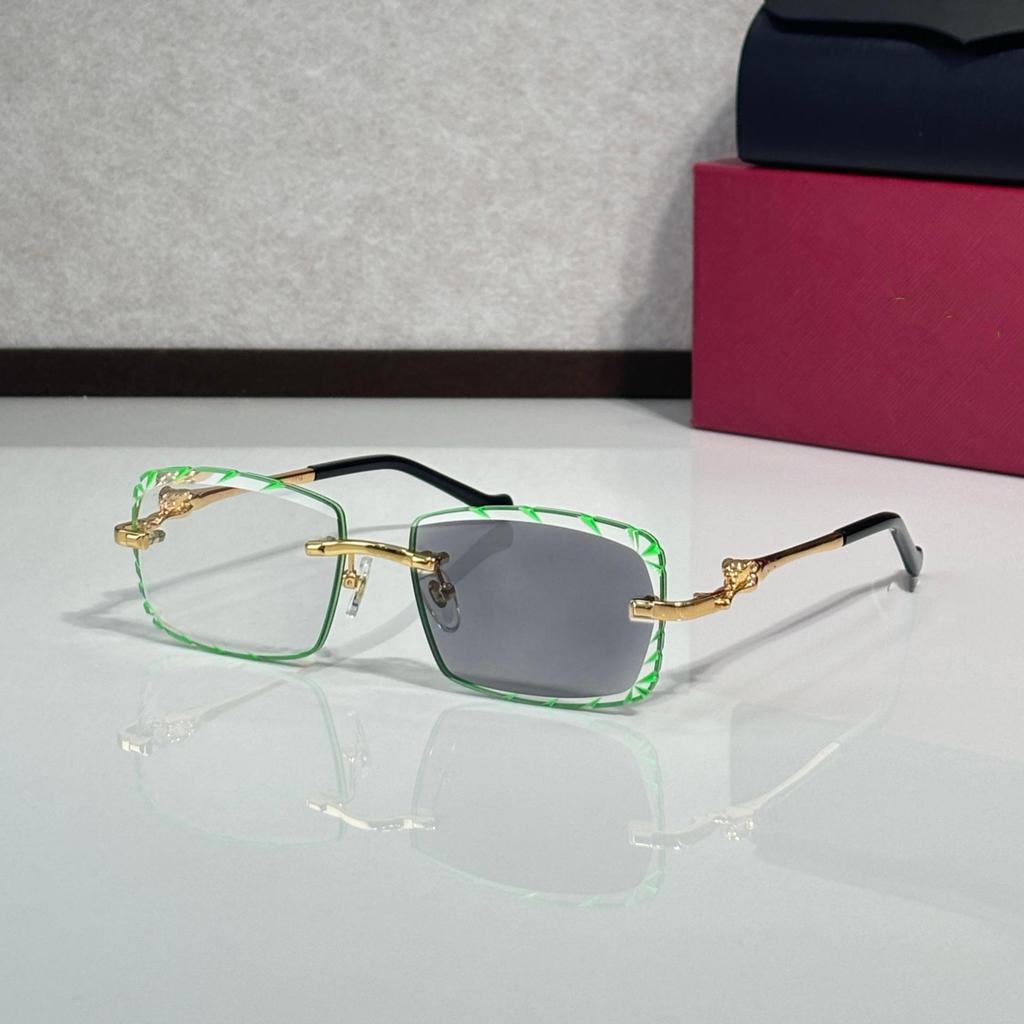 CT02507J Unisex Frameless Leopard Sunglasses - Fashionable, Versatile, Photochromic for Parties and Vacations