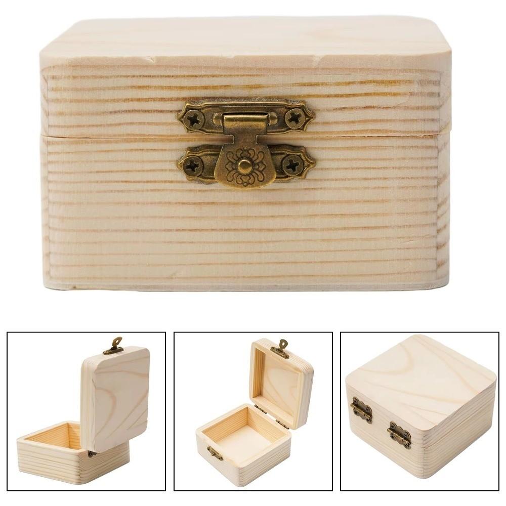 Plain Wooden Packing Box Small Size Gift Box Jewelry Storage Box  Jewelry and Small Item Storage