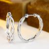 Simple Silver Color Twisted Hoop Earrings for Women Fashion Friends Party Daily Use Gifts