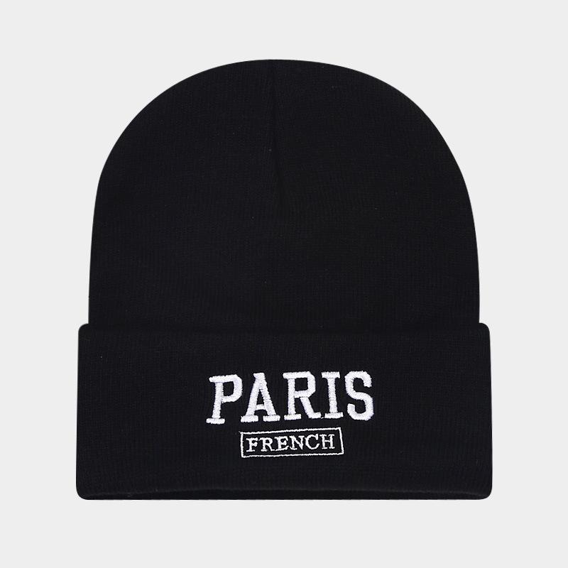 Large Version Knitted Hat Female Face Small Embroidered Letters Wool Pullover Hat Big Head Circumference Street Tide Hat