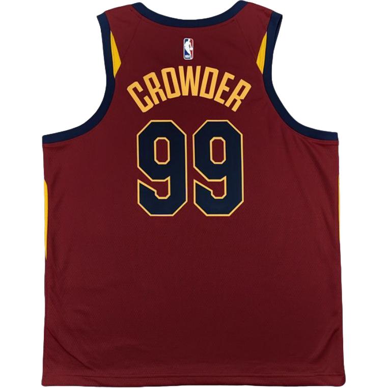 Nike X Camiseta de Baloncesto NBA Swingman Fan Edition Jay Crowder Cleveland Cavaliers Jersey Pulóver Ajuste Cómodo Unisex Marrón 864467-688