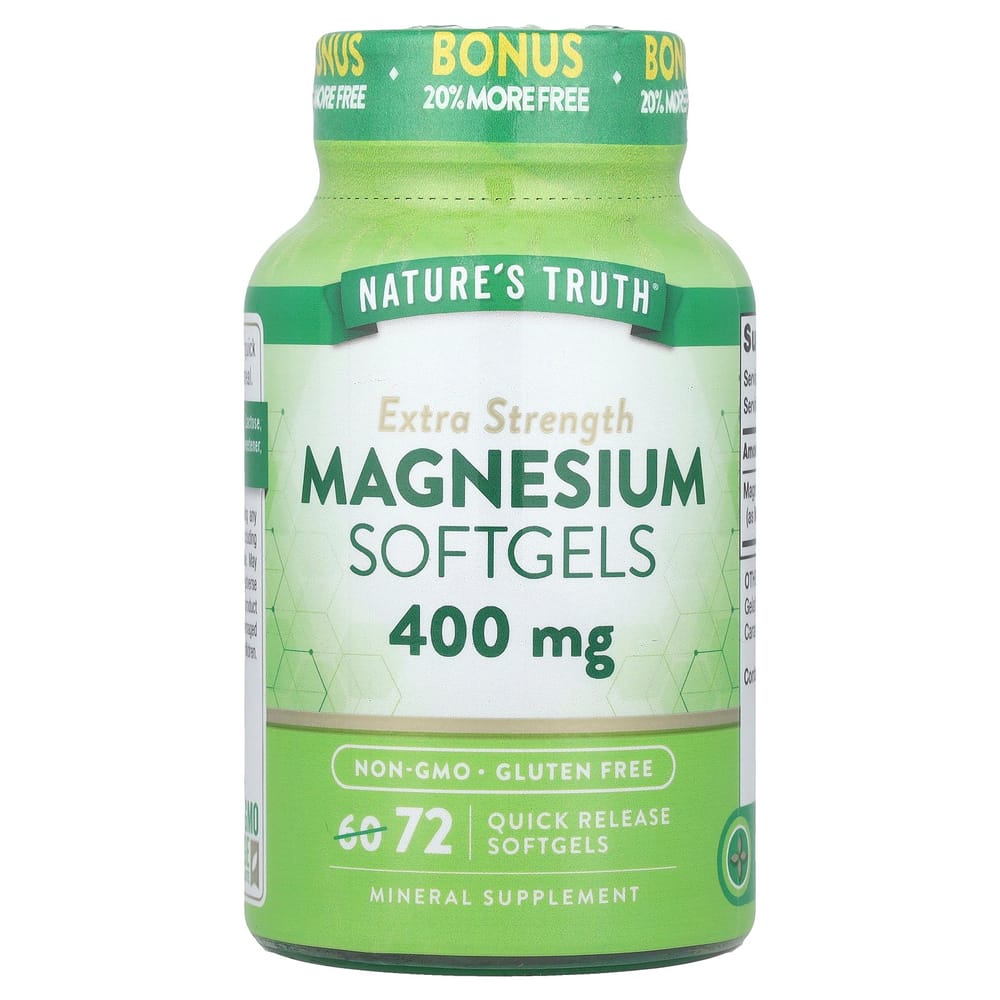 

iHerb Nature s Truth Extra Strength Magnesium 400mg Softgels 72 Count 72 pcs - 1 ea