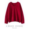 Women's V-Neck Slim-Fit Pure Cashmere Pullover Sweater - Soft & Luxurious Autumn/Winter Style