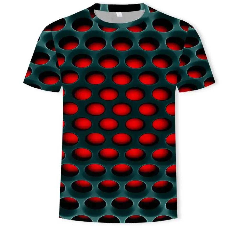 Men's 3D Printed T-shirt, Oversized Loose Fitting Clothing for Men, Retro Fashionable Short Sleeved Top, Fun and Affordable Roun