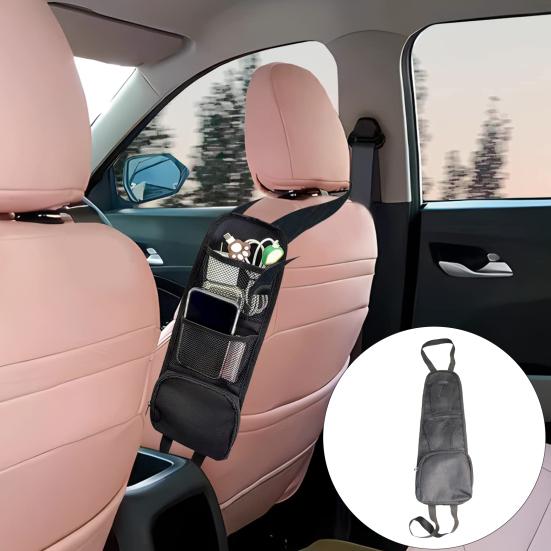 2Pcs Car Storage Bags Multi-Pocket Design Large Capacity Zipper Design Universal Automobile