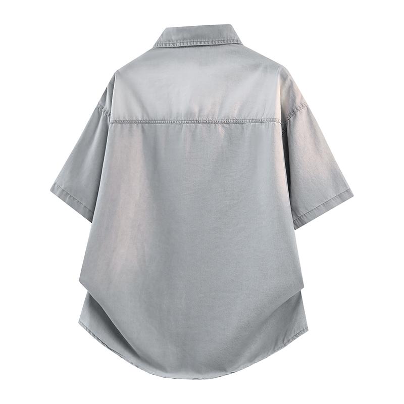 Men's Spring and Autumn Short Sleeved Shirt, Men's Casual Loose Shirt
