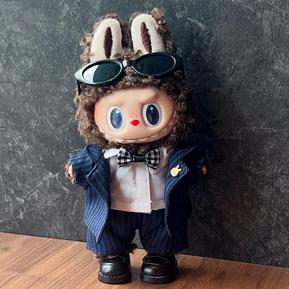 For 17cm Labubu Doll Clothes Fashion Clothes Suits Doll Clothes Color Match Sun Glasses Dolls Accessories Cute Decoration Little Clothes